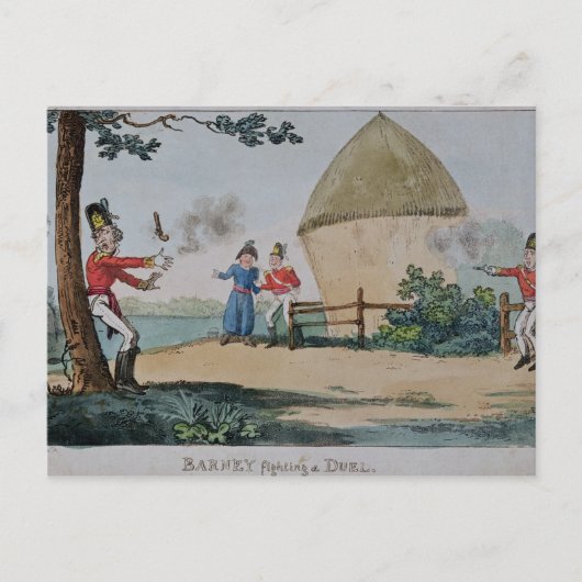 Carte Postale Barney combat un duel (Devant)
