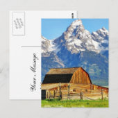 Carte Postale Barns Grand Tetons Mountains (Devant / Derrière)