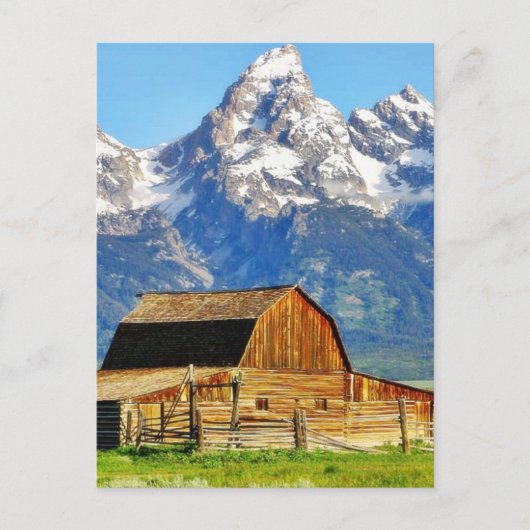 Carte Postale Barns Grand Tetons Mountains (Devant)