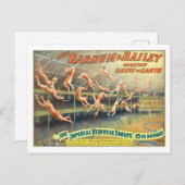 Carte Postale Barnum & Bailey acrobates Circus Poster Vintage (Devant / Derrière)