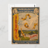 Carte Postale Barnum & Bailey / Artistes de Trapeze (Devant / Derrière)