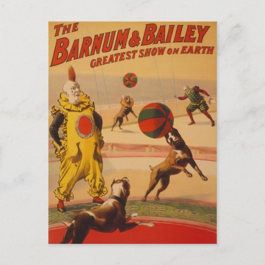 Carte Postale Barnum & Bailey - Merveilleux Chiens De Football (Devant)