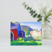 Carte Postale Barnyard and Chickens par George Wesley Bellows (Debout devant)