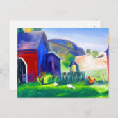 Carte Postale Barnyard and Chickens par George Wesley Bellows (Devant / Derrière)