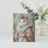 Carte Postale Baroque Cat Royal Portrait Queen Design (Debout devant)