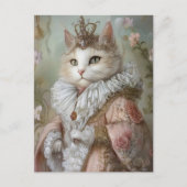 Carte Postale Baroque Cat Royal Portrait Queen Design (Devant)