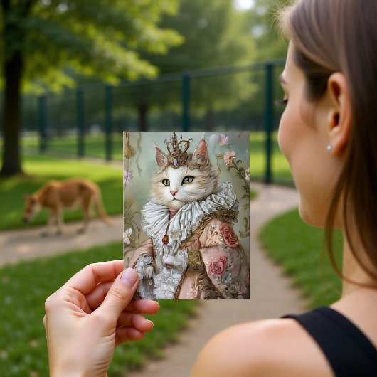 Carte Postale Baroque Cat Royal Portrait Queen Design