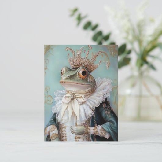 Carte Postale Baroque Frog Royal King Portrait Design (Debout devant)