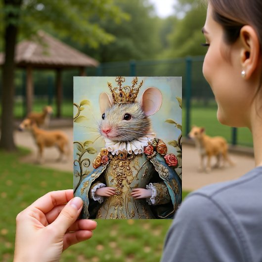 Carte Postale Baroque Mouse Royal King Portrait Design