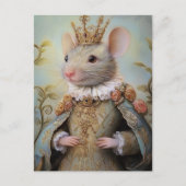 Carte Postale Baroque Mouse Royal King Portrait Design (Devant)