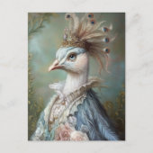 Carte Postale Baroque Peacock Royal Portrait Design (Devant)
