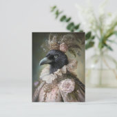 Carte Postale Baroque Raven Royal Queen Portrait Design (Debout devant)
