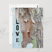 Carte Postale Barque d'arbre, Amour, Rustique (Devant / Derrière)