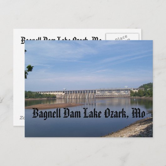 Carte Postale Barrage de Bagnell Lac Ozark, Mo (Devant / Derrière)