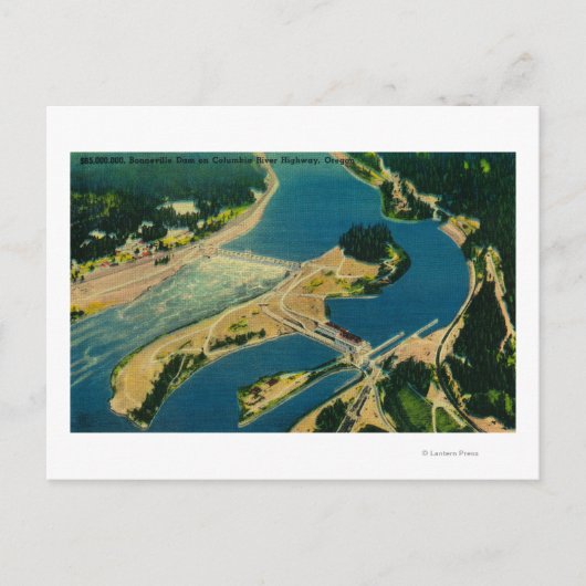 Carte Postale Barrage de Bonneville et fleuve Columbia d'Air (Devant)