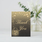 Carte Postale Barrage De Fireflies Étoiles De Nuit Merci (Debout devant)