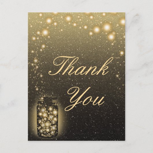 Carte Postale Barrage De Fireflies Étoiles De Nuit Merci (Devant)