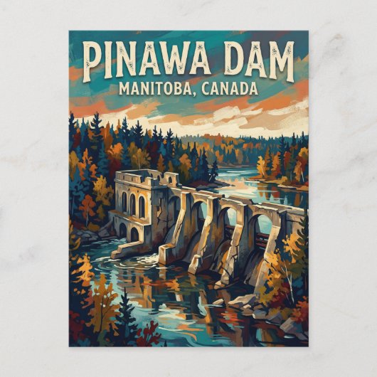 Carte Postale Barrage de Pinawa Canada (Devant)