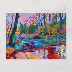 Carte Postale Barrage de Willow Hall Sowerby Bridge Art Fauviste