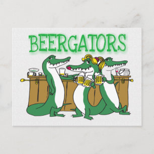 Carte Postale Barre de bière Alligator