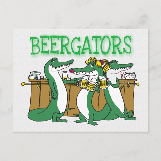 Carte Postale Barre de bière Alligator (Devant)
