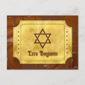 Carte Postale Barre de Chocolat Billet d'Or Bar Mitzvah Merci (Devant)