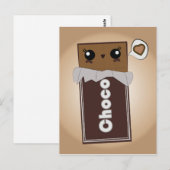 Carte Postale Barre de chocolat mignonne (Devant / Derrière)
