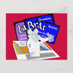 Carte Postale Barre de laboratoire orthographiée avec des élémen