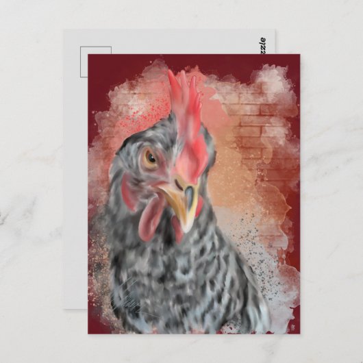 Carte Postale Barred Rock Hen (Devant / Derrière)