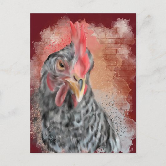 Carte Postale Barred Rock Hen (Devant)