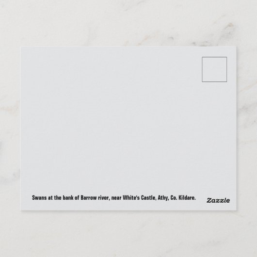 Carte Postale Barrow River Swan, White's Castle Athy Co. Kildare (Dos)