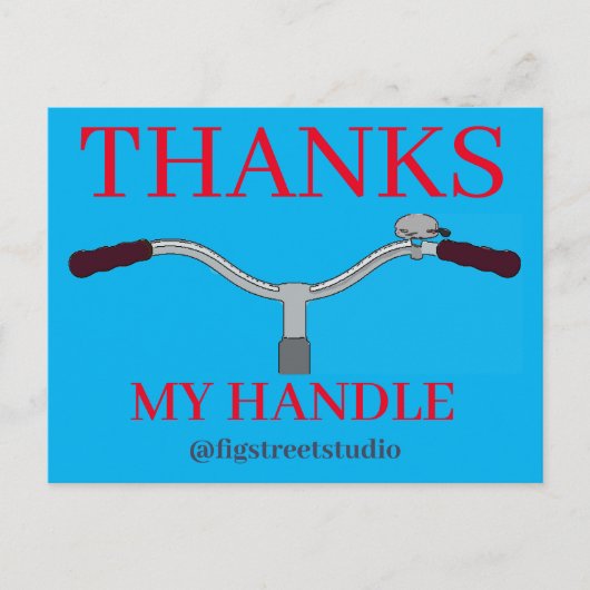 Carte Postale Bars et Bell pour poignée de vélo, ajouter du text (Devant)