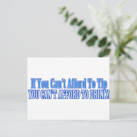 Carte Postale Bartender dit : (Debout devant)