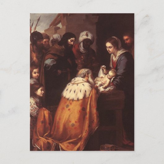 Carte Postale Bartolome Murillo - L'Adoration des Magi (Devant)