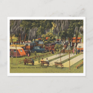 Carte Postale Bartow, Floride Parc municipal vintage de remorque