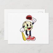 Carte Postale Baseball avec batte de baseball (Devant / Derrière)