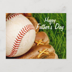Carte Postale Baseball avec Glove Happy Fête des pères
