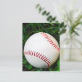Carte Postale Baseball blanc avec couture rouge (Debout devant)