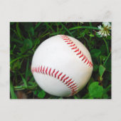 Carte Postale Baseball blanc avec points rouges (Devant)