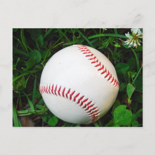 Carte Postale Baseball blanc avec points rouges (Devant)