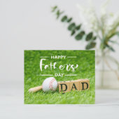 Carte Postale Baseball Bonne Fête des pères sur l'herbe verte (Debout devant)