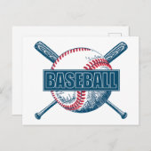 Carte Postale Baseball couleur personnalisé (Devant / Derrière)