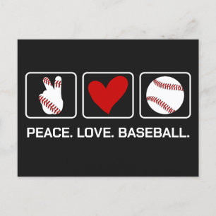 Carte Postale Baseball de texte et de couleur personnalisés