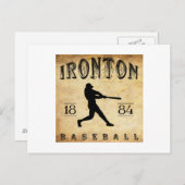 Carte Postale Baseball d'Ironton Ohio 1884 (Devant / Derrière)