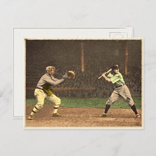 Carte Postale Baseball En Style Vintage (Devant / Derrière)