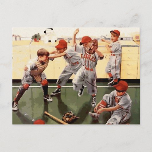 Carte Postale Baseball Enfant Vintage (Devant)