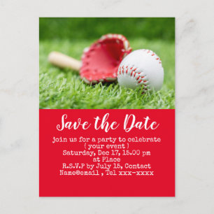 Carte Postale Baseball enregistrer la date pour Baseball Party