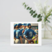 Carte Postale Baseball Huddle, (Debout devant)