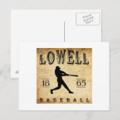 Carte Postale Baseball Lowell Massachusetts 1865 (Devant / Derrière)