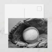 Carte Postale Baseball noir et blanc (Devant / Derrière)